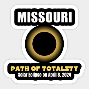 Missouri Path Of Totality Solar Eclipse On April 8 2024 Sticker